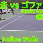 錦織圭 対 ダビデ・ゴファン【練習試合１】Kei Nishikori Practice Game 1-3 with David Goffin 2019 Indian Wells