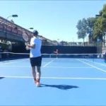 ２０１７オーストラリアンオープンでのフェデラーの練習（コートレベル）