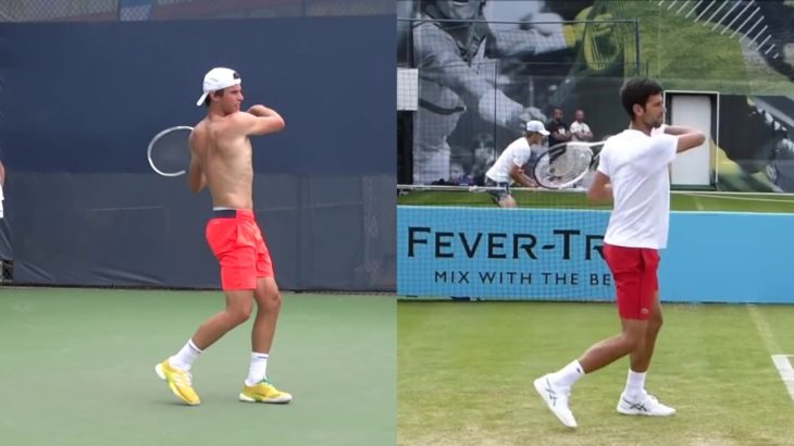 Dominic Thiem or Novak Djokovic Forehand Comparison　ジョコビッチ、ティームのフォアハンド比較