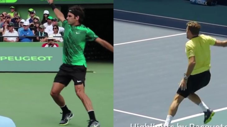Roger Federer or Stan Wawrinka Backhand Comparison　フェデラー、ワウリンカのバックハンド比較