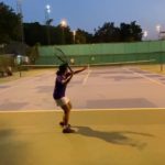 テニス ジュニア１０歳 女子 ハードヒットを意識したラリー練習　Tennis junior RIO 10years girl practice hard hit mind