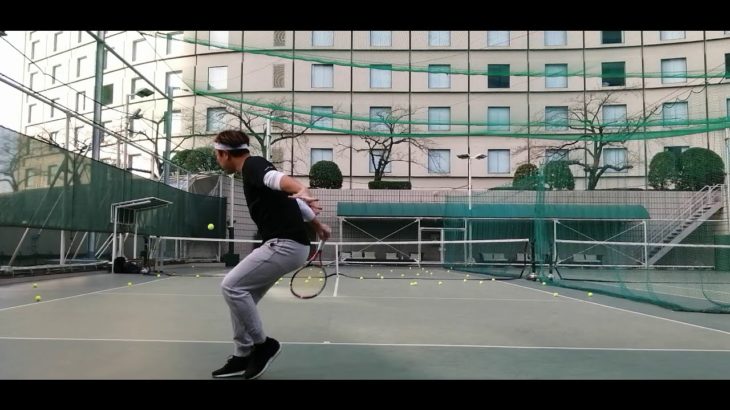 ヒルトン新宿で初テニス Hilton hotel tokyo practice tennis