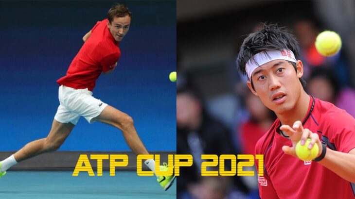 Daniil Medvedev vs Kei Nishikori 錦織 圭 Highlights   ATP Cup 2032021
