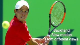 Kei Nishikori (錦織 圭) Backhand Practice Slow Motion 0.2X 0.5X From different views