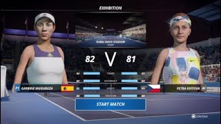 PS4 GAME Kvitova vs Muguruza Dubai open 2021 Tennis world tour