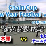 【ChainCup江坂8新年祭】他力本願 vs もりもりテニスチャンネル [1,2位トー SF2：女子ダブルス]