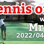 テニスオフ 2022/04/09 シングルス 中級前後 Tennis with Mr.H Men’s Singles Practice Match Tracked by SwingVision
