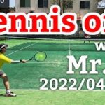 テニスオフ 2022/04/12 シングルス 中級前後 Tennis with Mr.M Men’s Singles Practice Match Tracked by SwingVision