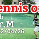 テニスオフ 2022/04/26 シングルス 中級前後 Tennis with Mr.M Men’s Singles Practice Match Tracked by SwingVision