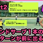 【e-tennis】ひとり言ー遠藤修ー 「勝てちゃうぞ！ダブルス」練習動画：セカンドサーブ１本のみでリターンが前に出る練習Part2