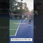 Backhand on the run tennis