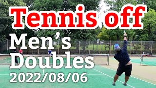 テニスオフ 2022/08/06 ダブルス 中級前後 Tennis Men’s Doubles Practice Match Tracked by SwingVision