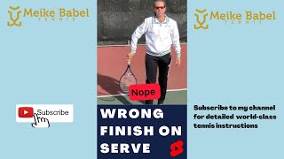 Correct finish for your #tennisserve #tennistechnique #tennis LINK to FULL VIDEO below #shorts