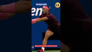 Rafael Nadal Smacks His Nose With His Racket US OPEN 2022