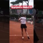 Nadal hitting with Sharapova on clay! 🔥