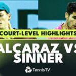 Carlos Alcaraz vs Jannik Sinner Court Level Highlights | Indian Wells Semi-Final 2023
